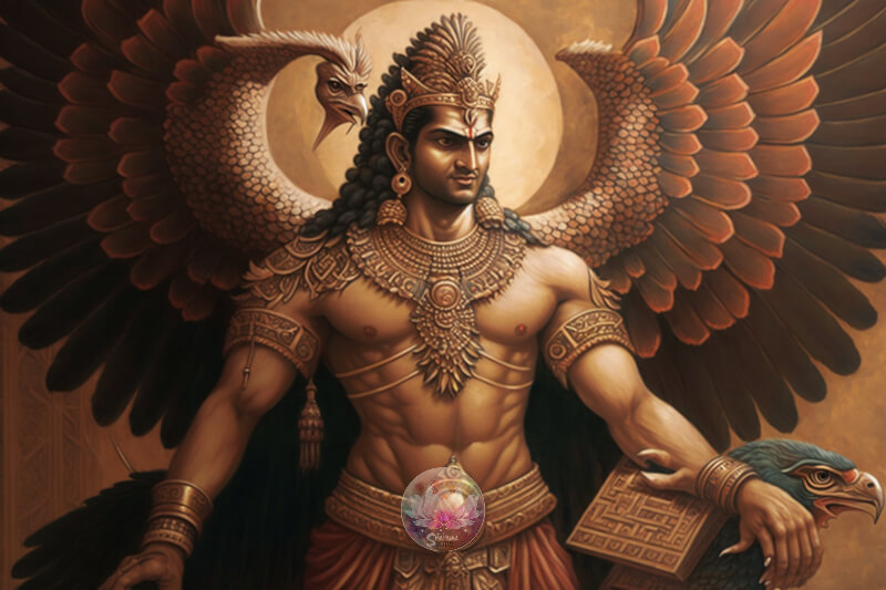 God Vishnu with his eagle (Garuda) represents the Strength and Vigilance in Hindu Mythology