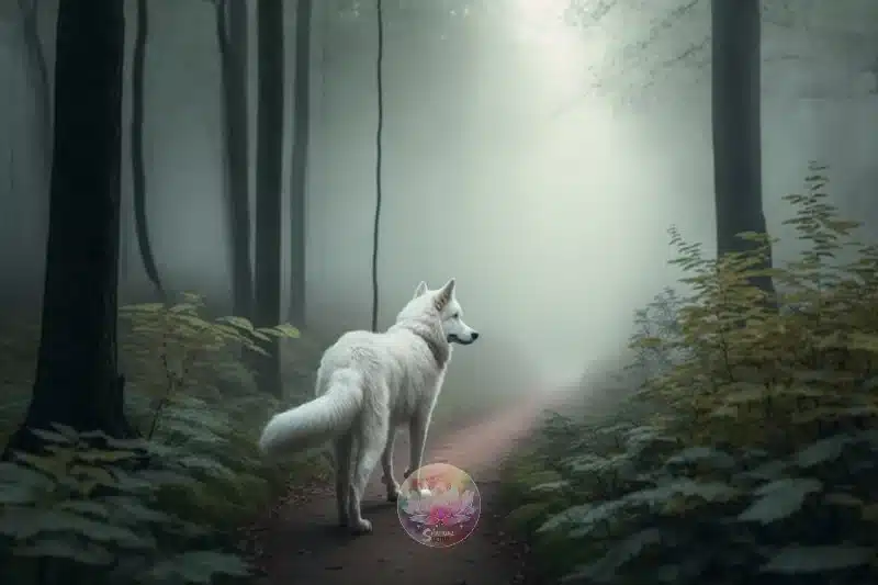 A lone wolf waiting you to guide your pathway in dream