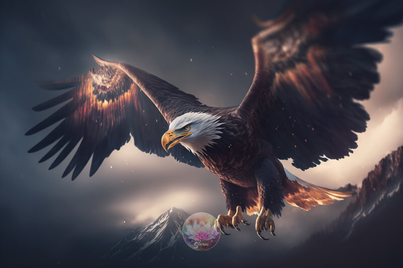 Giant majestic eagle soaring in the sky, they are believed to have a special connection to God