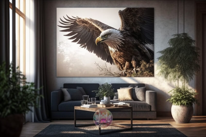 majestic eagle soaring poster for home decoration as the best gift for bravery and courage people