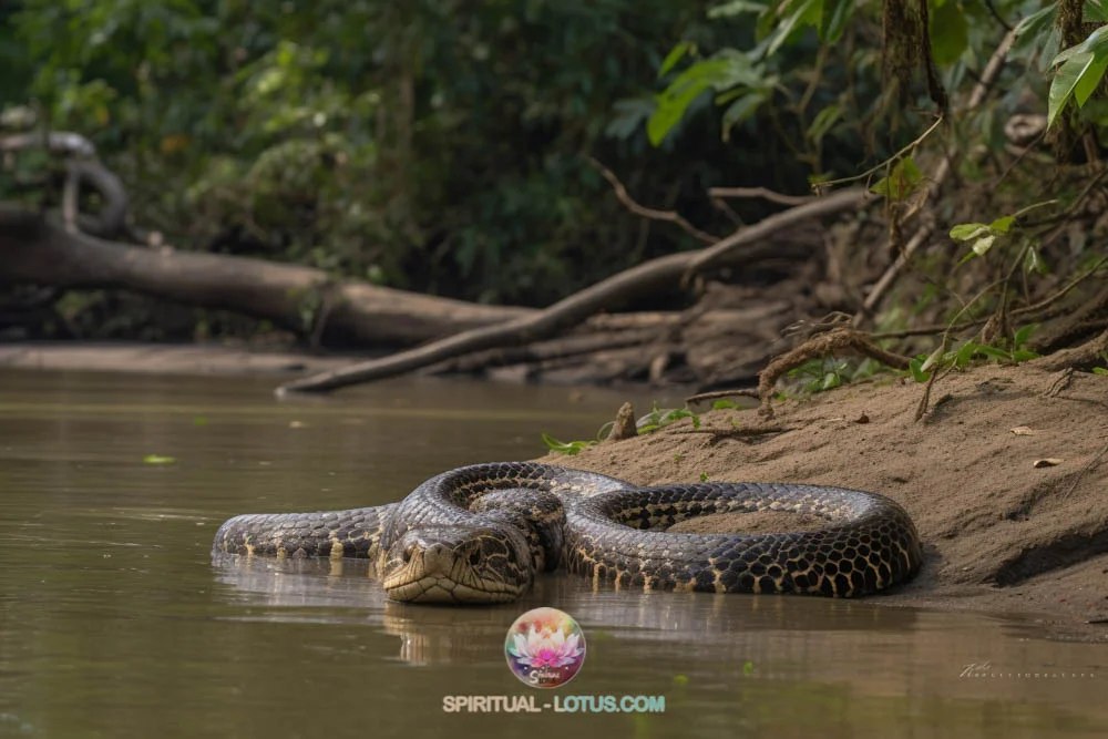 Anaconda can move between land and water symbol of adaptability