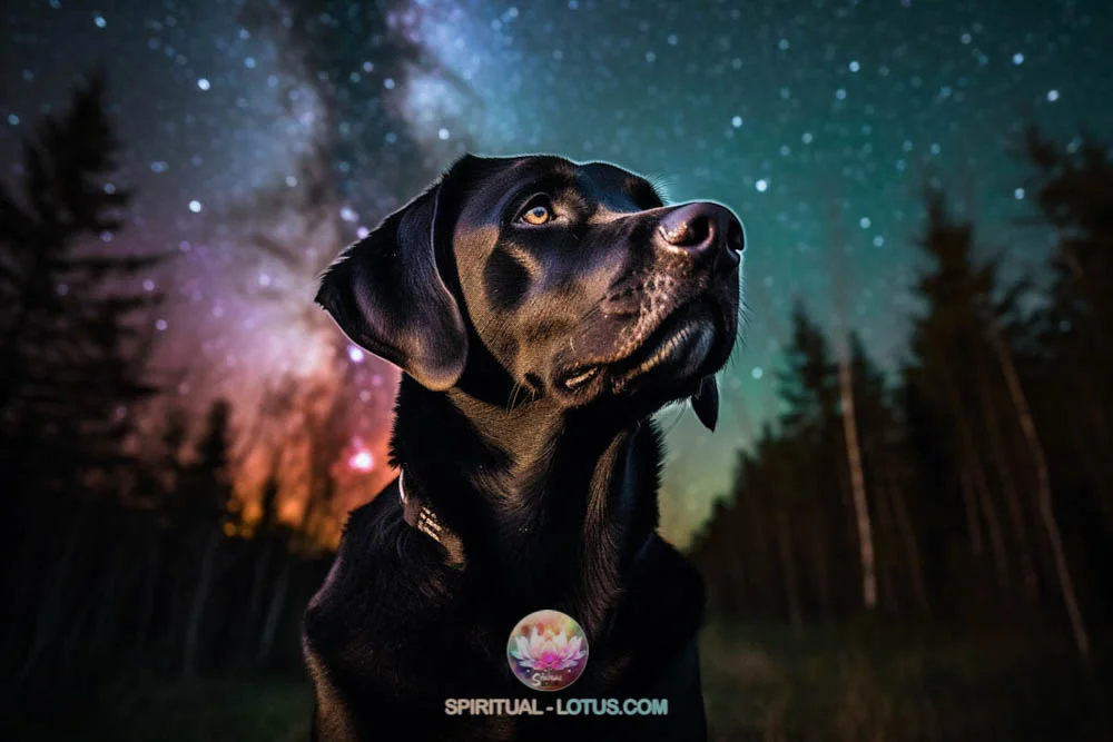Labrador Retriever spirit animal under the galaxy